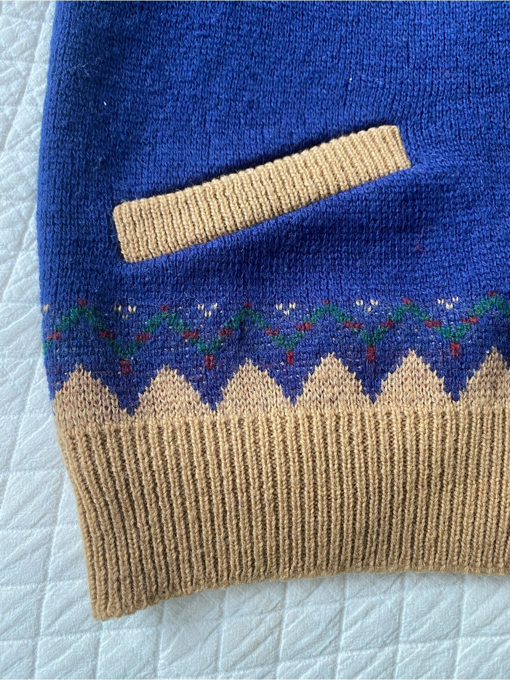 Vintage Pendelton Lobo Zip Virgin Wool Men's Sweater Fair Isle Union Made Retro - Picture 8 of 14
